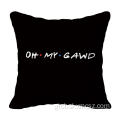 Digital Print Couple Cushion Cover Black Letters Printed Customized Cushion Cover Supplier